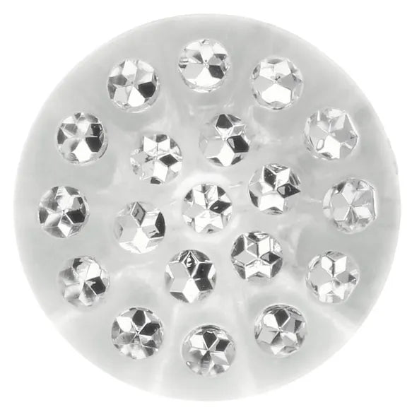 Plastikinės sagos su baltais kristalais 15mm-21mm