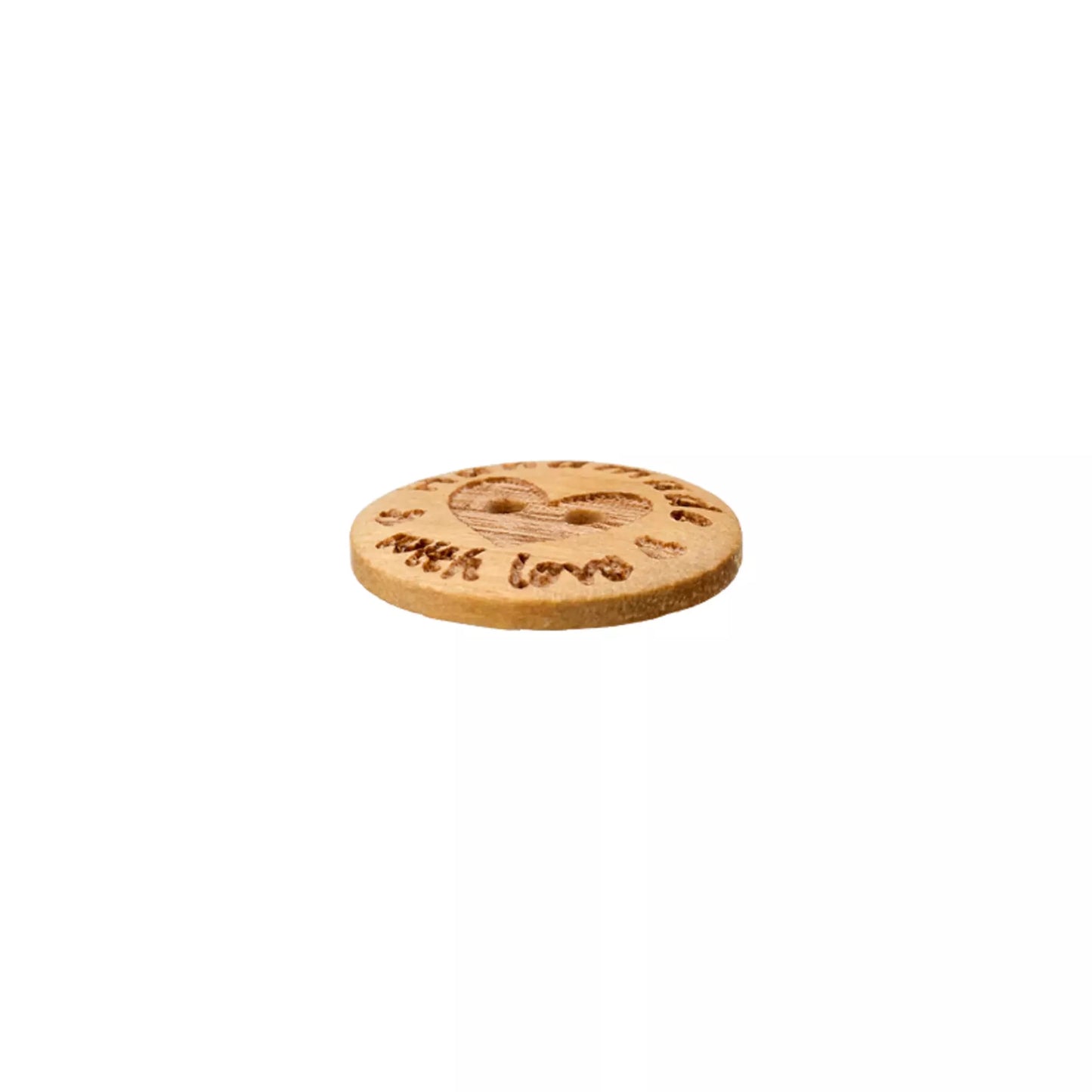 Medinės sagos 15mm-20mm "Handmade with love"