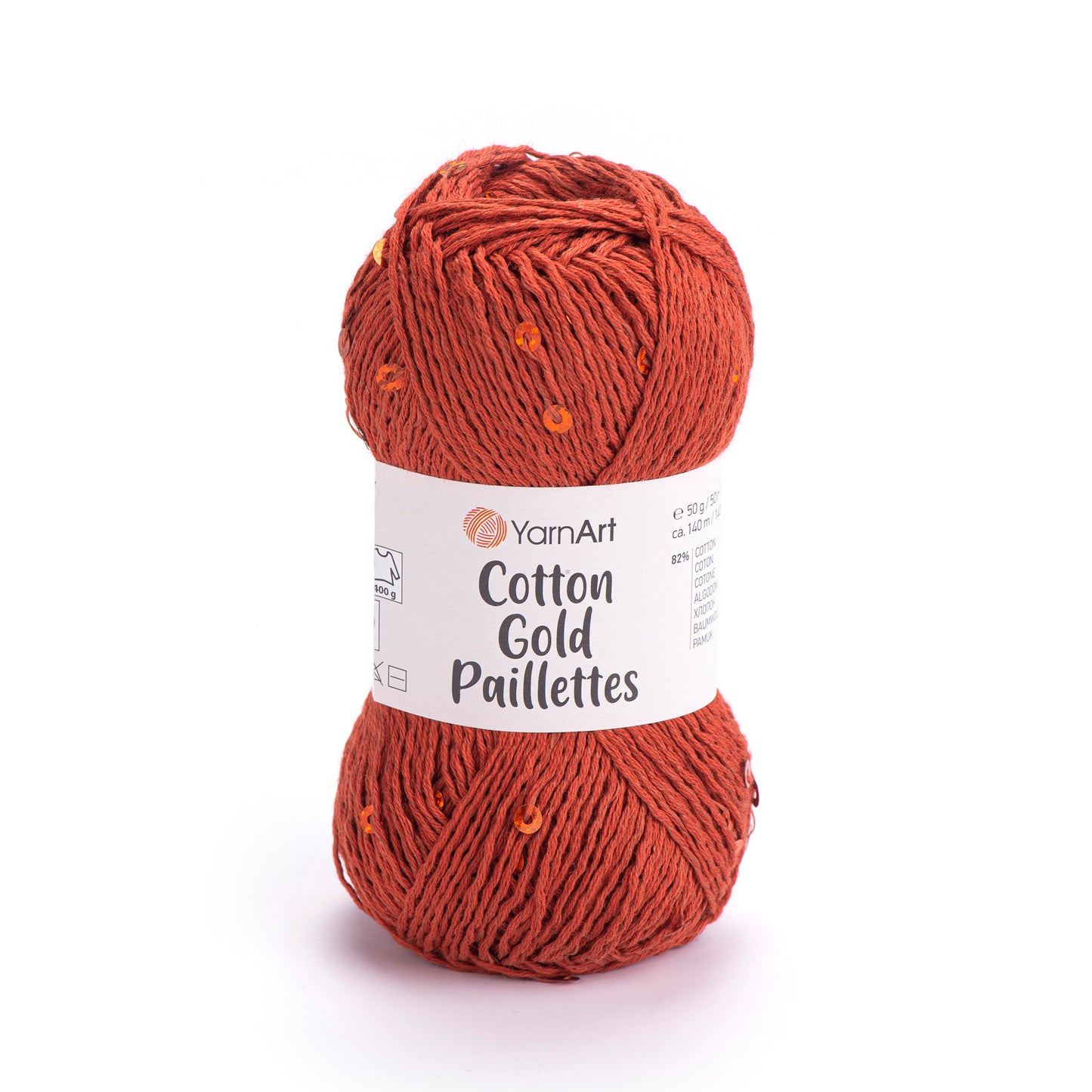 YarnArt Cotton Gold Paillettes siūlai 50g (medvilnė, poliesteris)