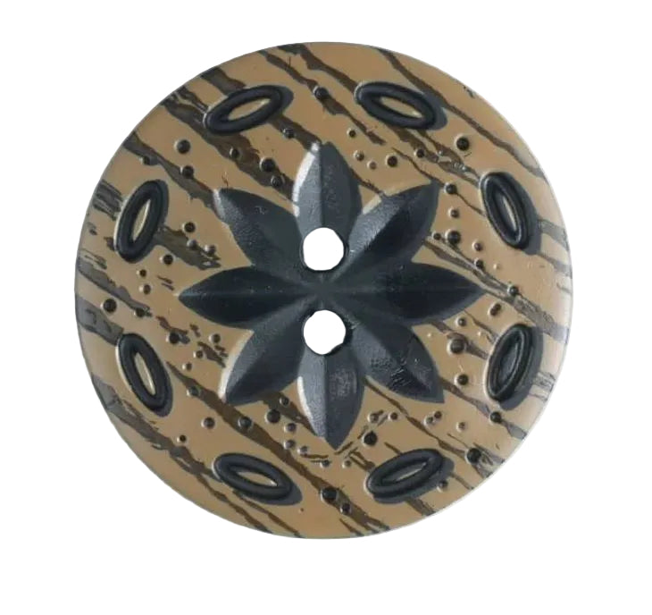 Dill plastikinės sagos 23mm (juoda gėlė)