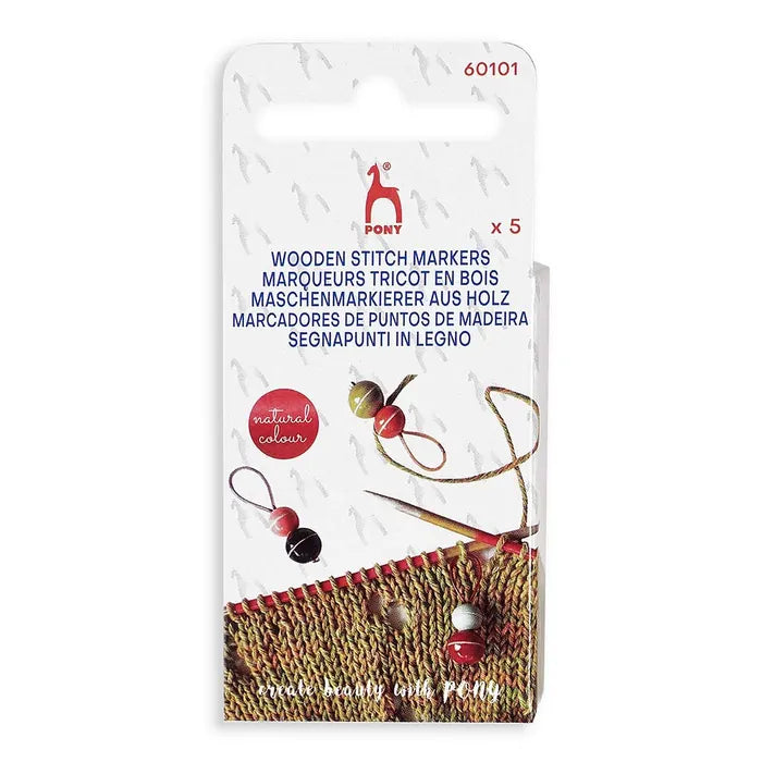 Pony mediniai mezgimo žymekliai 5vnt.