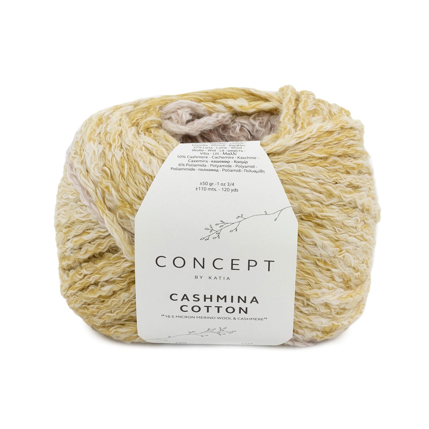 Concept By Katia Cashmina Cotton 50g (medvilnė, merino vilna, kašmyras, poliamidas)