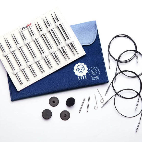 KnitPro Nova Metal virbalų rinkinys keičiamu valu 60cm-100cm (10-13cm)