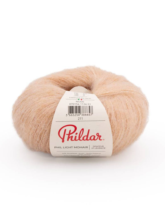 Phildar Light Mohair mezgimo siūlai 25g (mohera, vilna, akrilanas, poliamidas)