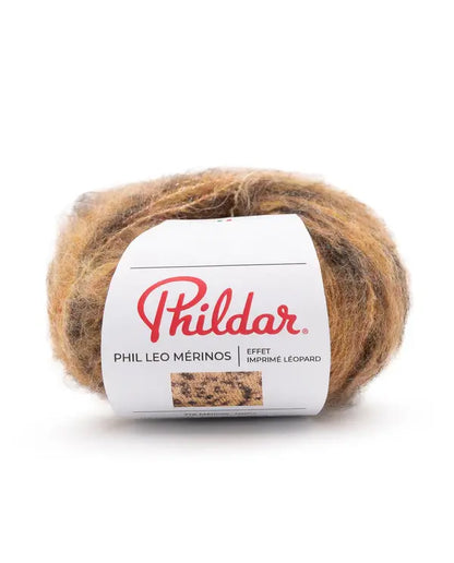Phildar LEO Merinos mezgimo siūlai 25g (mohera, merino vilna, poliamidas, elastanas)