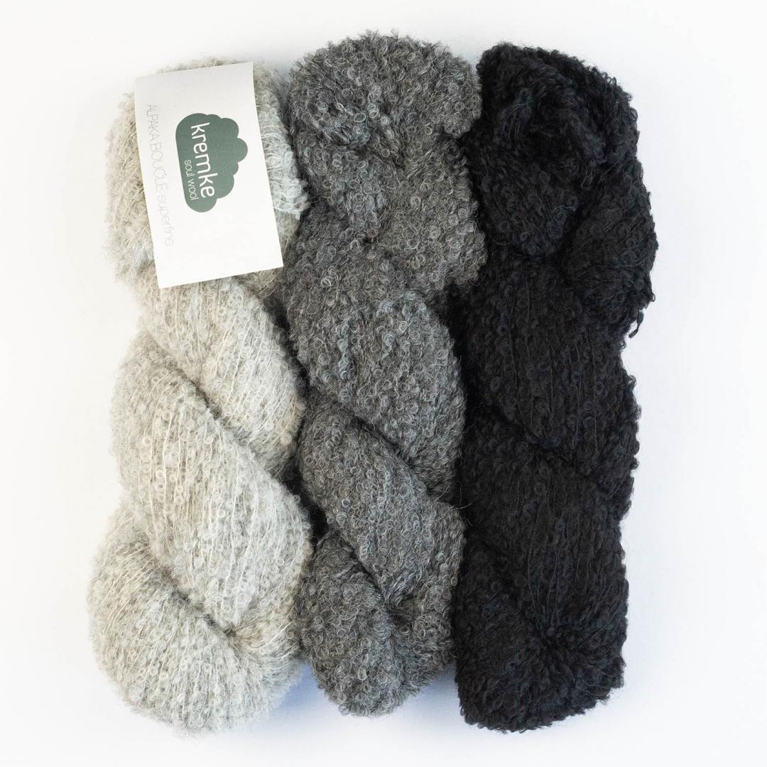 Kremke Alpaca Bouclé siūlai 50g (alpaka, poliamidas)