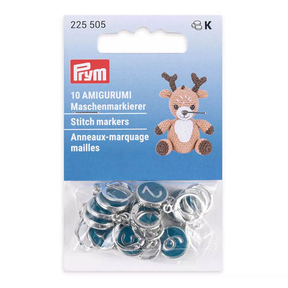 Prym metaliniai sunumeruoti mezgimo žymekliai 10vnt.