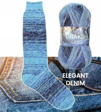 NAKO Boho knitting yarn for socks 100g (wool, polyamide)