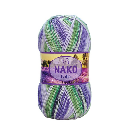 Пряжа NAKO Boho для носков 100г (шерсть, полиамид)