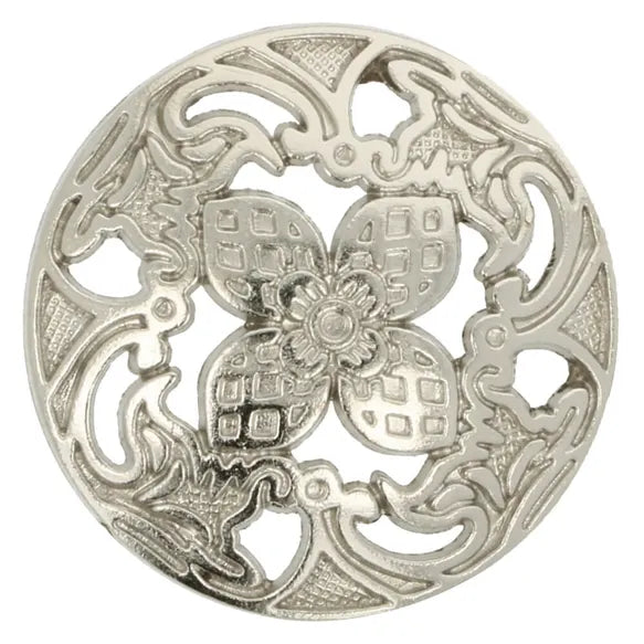 Metalinės sagos su ausele 20mm-25mm (Silver Flower)