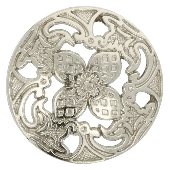 Metalinės sagos su ausele 20mm-25mm (Silver Flower)