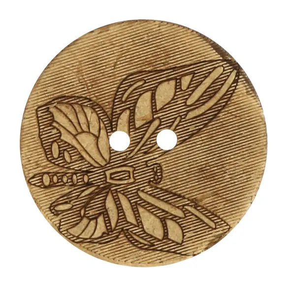 Medinės kokosinės sagos "Drugelis" 20mm-25mm