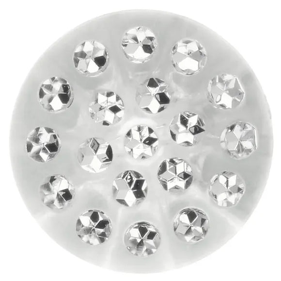 Plastikinės sagos su baltais kristalais 15mm-21mm