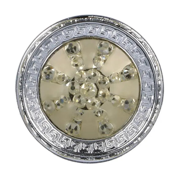 Sagos su kristalais 25mm (sidabrinė)