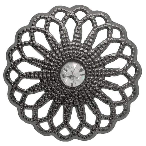 Sagos su ausele "flower with rhinestones" 15mm-25mm
