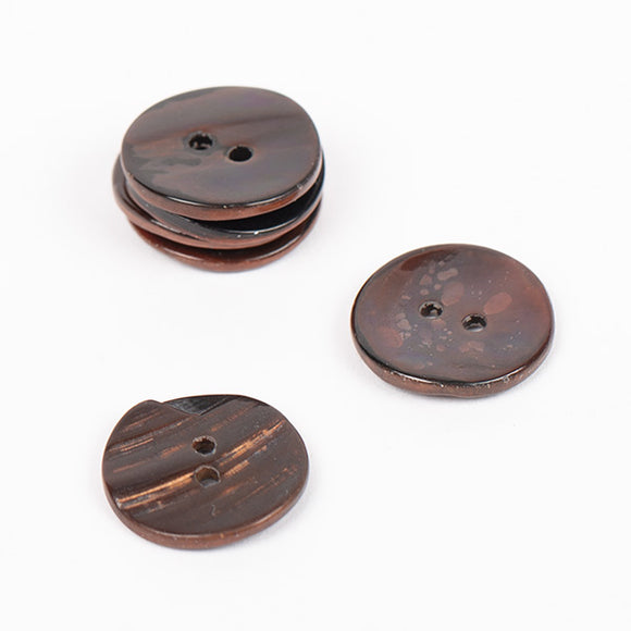 Drops perlamutrinės sagos 18mm (tamsiai rudos)