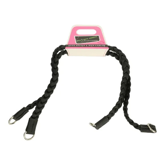 Opry dirbtinės odos rankenos rankinei 52cm (juodos)