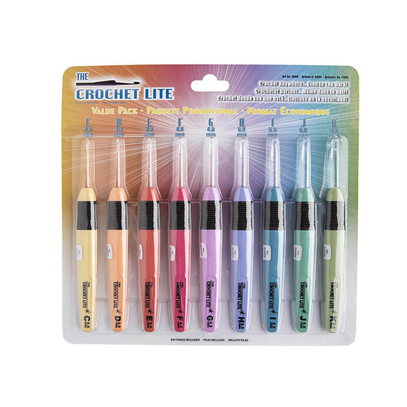 The Crochet Lite vąšelių su šviesele rinkinys 9vnt.