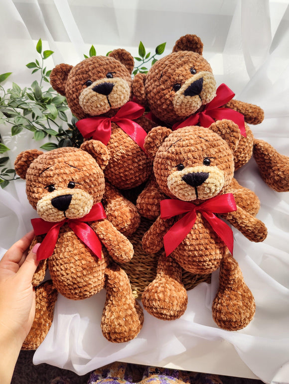 Nertas rankų darbo meškiukas 30cm - Pasaulio Siūlai