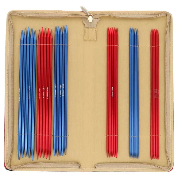 KnitPro Red Waves metalinių mezgimo virbalų rinkinys 20cm