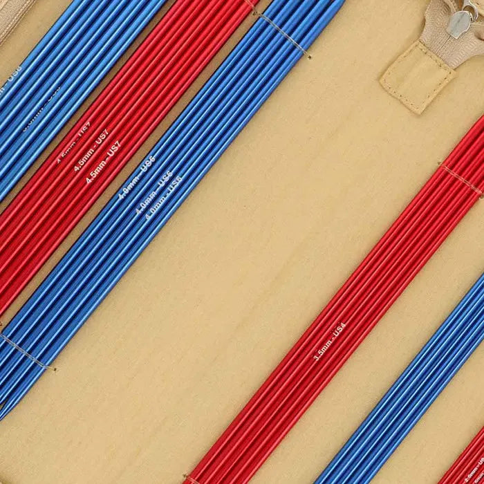 KnitPro Red Waves metalinių mezgimo virbalų rinkinys 20cm