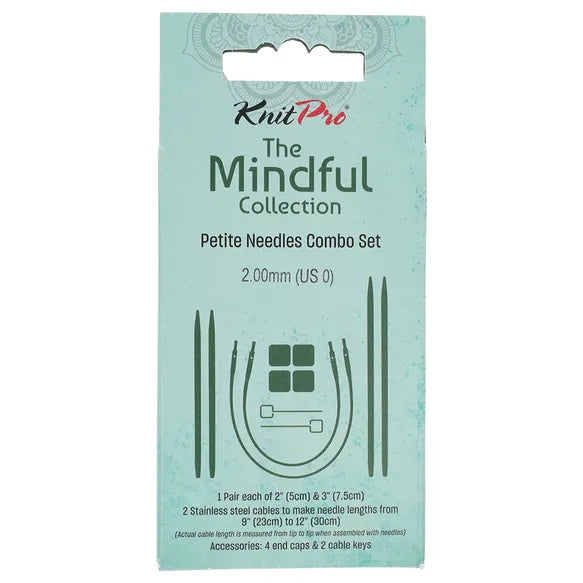 KnitPro Mindful Petite Combo prisukami virbalai 5cm ir 7.5cm su valais (2vnt.)