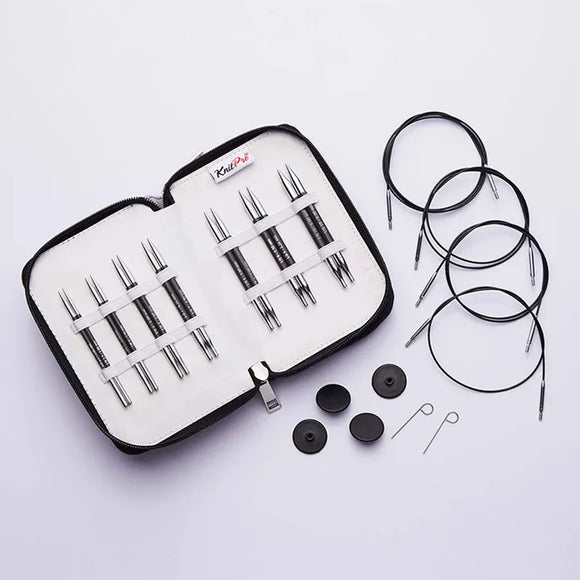 KnitPro Karbonz 10cm prisukamų virbalų rinkinys