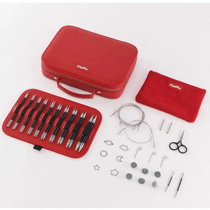 KnitPro Karbonz Elan 13cm virbalų rinkinys keičiamu valu