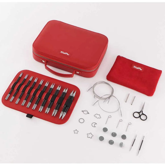 KnitPro Karbonz Elan 13cm virbalų rinkinys keičiamu valu