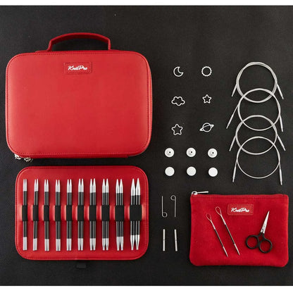 KnitPro Karbonz Elan 13cm virbalų rinkinys keičiamu valu