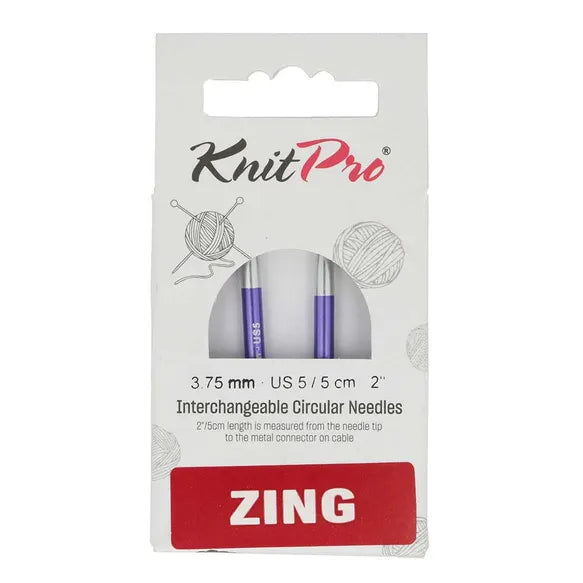 KnitPro Zing trumpi metaliniai prisukami virbalai 5cm