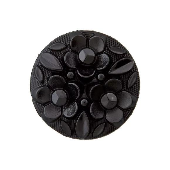 Sagos su ausele 12mm-20mm (juodos gėlės)