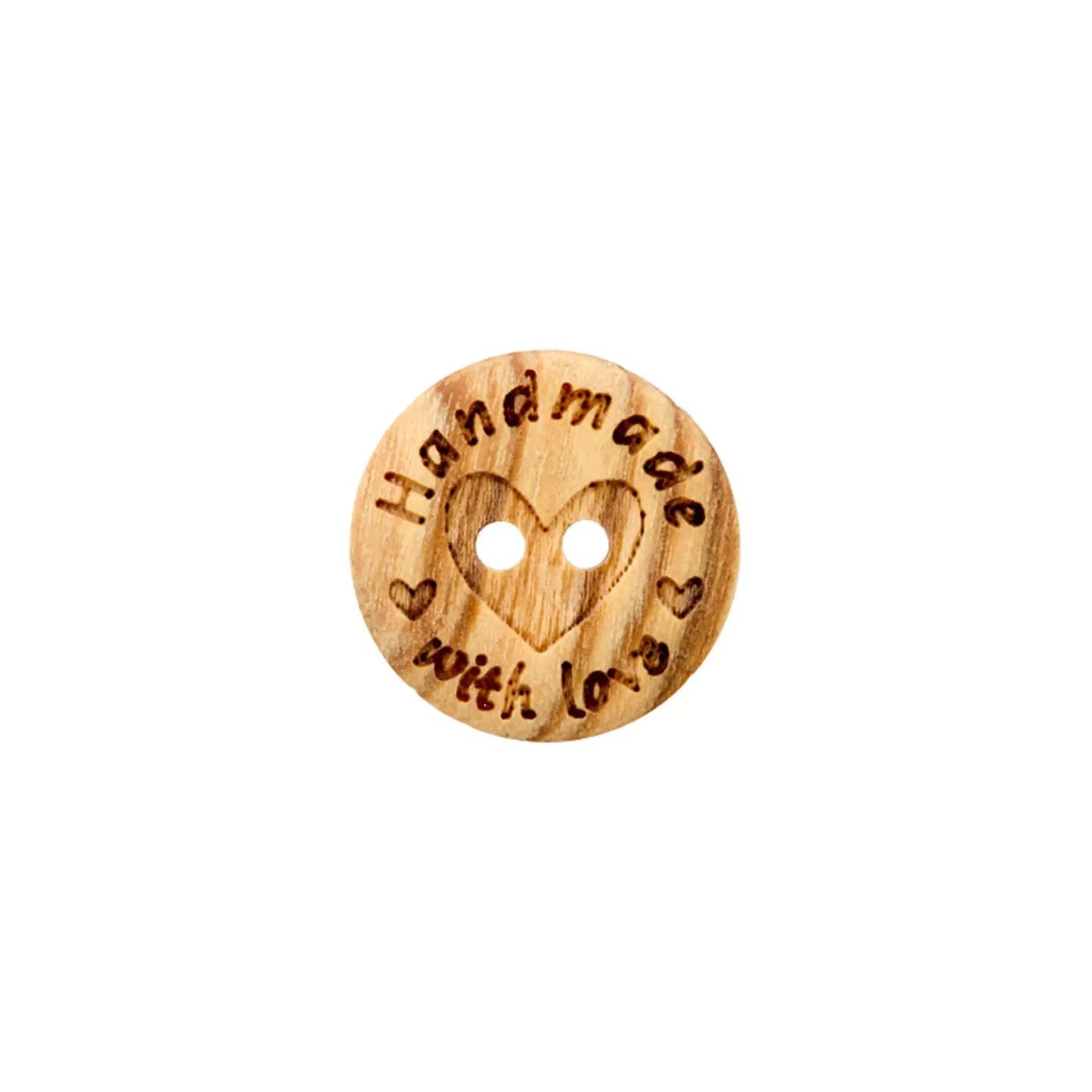 Medinės sagos "Handmade with love" 12mm