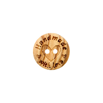 Medinės sagos "Handmade with love" 12mm