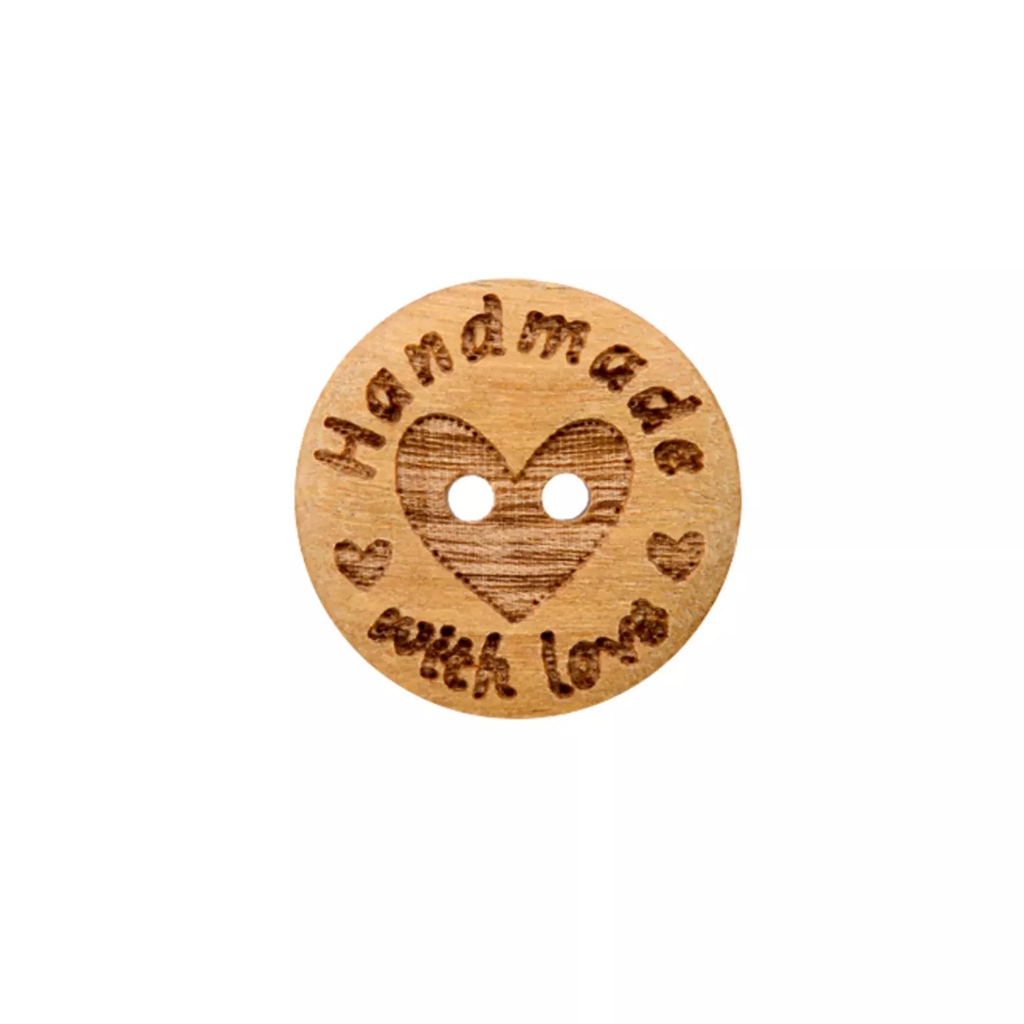 Medinės sagos 15mm-20mm "Handmade with love"