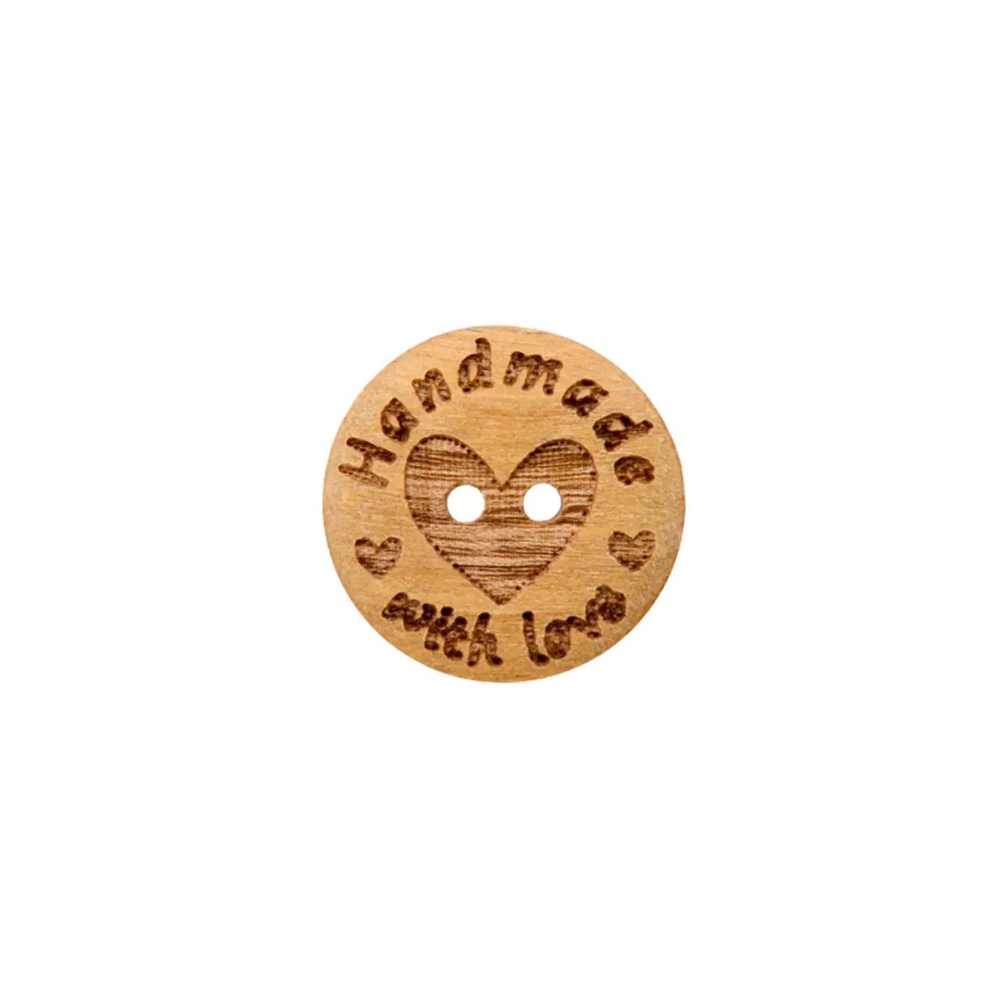 Medinės sagos "Handmade with love" 12mm