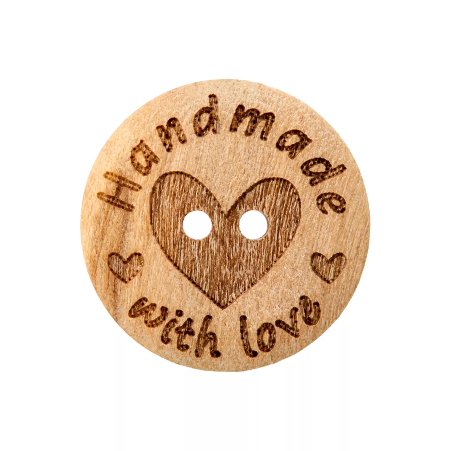 Medinės sagos 15mm-20mm "Handmade with love"