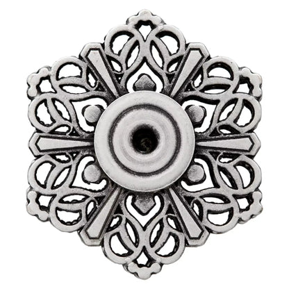 Užspaudžiamos sagos "Floral" 32mm (antique silver/brass)