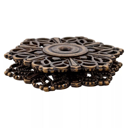 Užspaudžiamos sagos "Floral" 32mm (antique silver/brass)