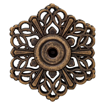 Užspaudžiamos sagos "Floral" 32mm (antique silver/brass)