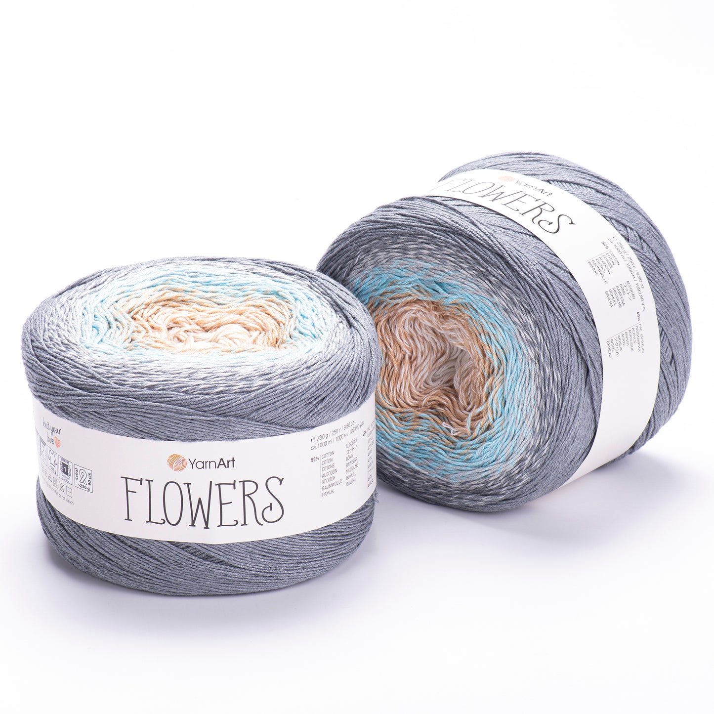 YarnArt Flowers diegi 250g (kokvilna, akrils)