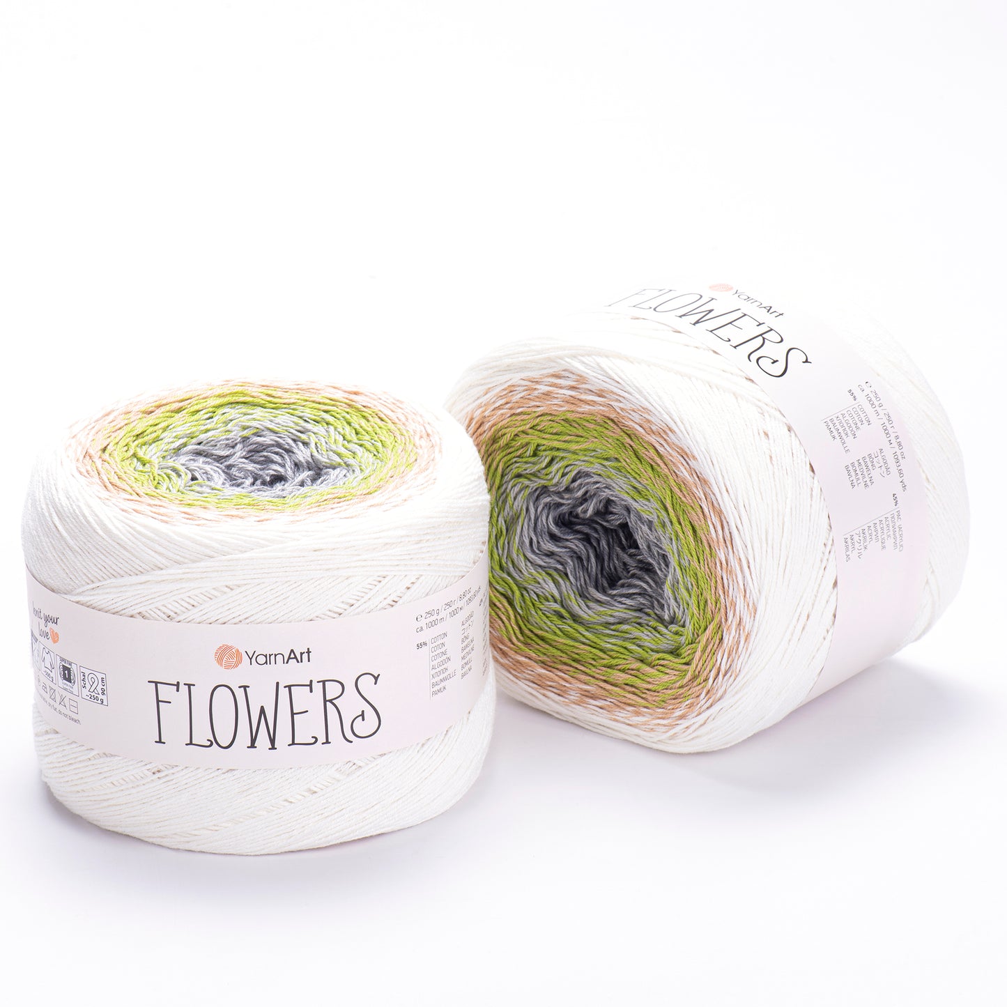 YarnArt Flowers diegi 250g (kokvilna, akrils)