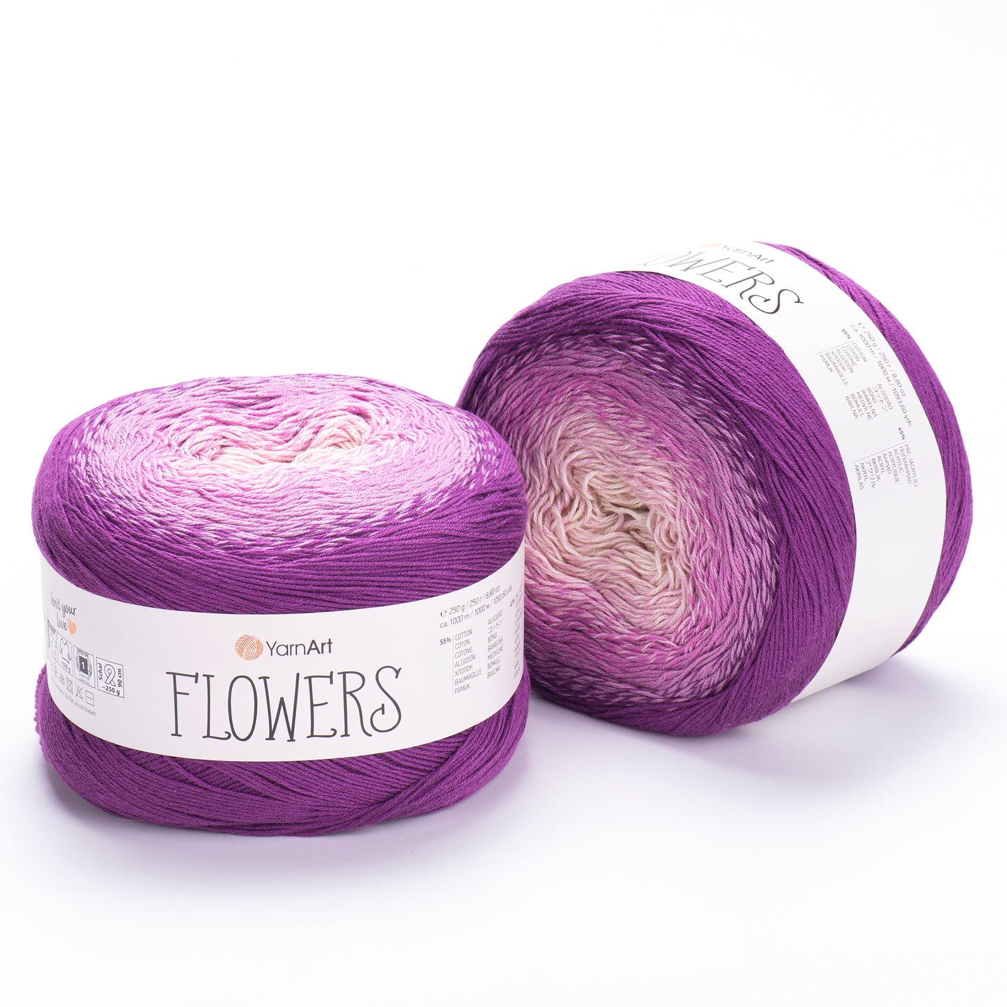 YarnArt Flowers diegi 250g (kokvilna, akrils)