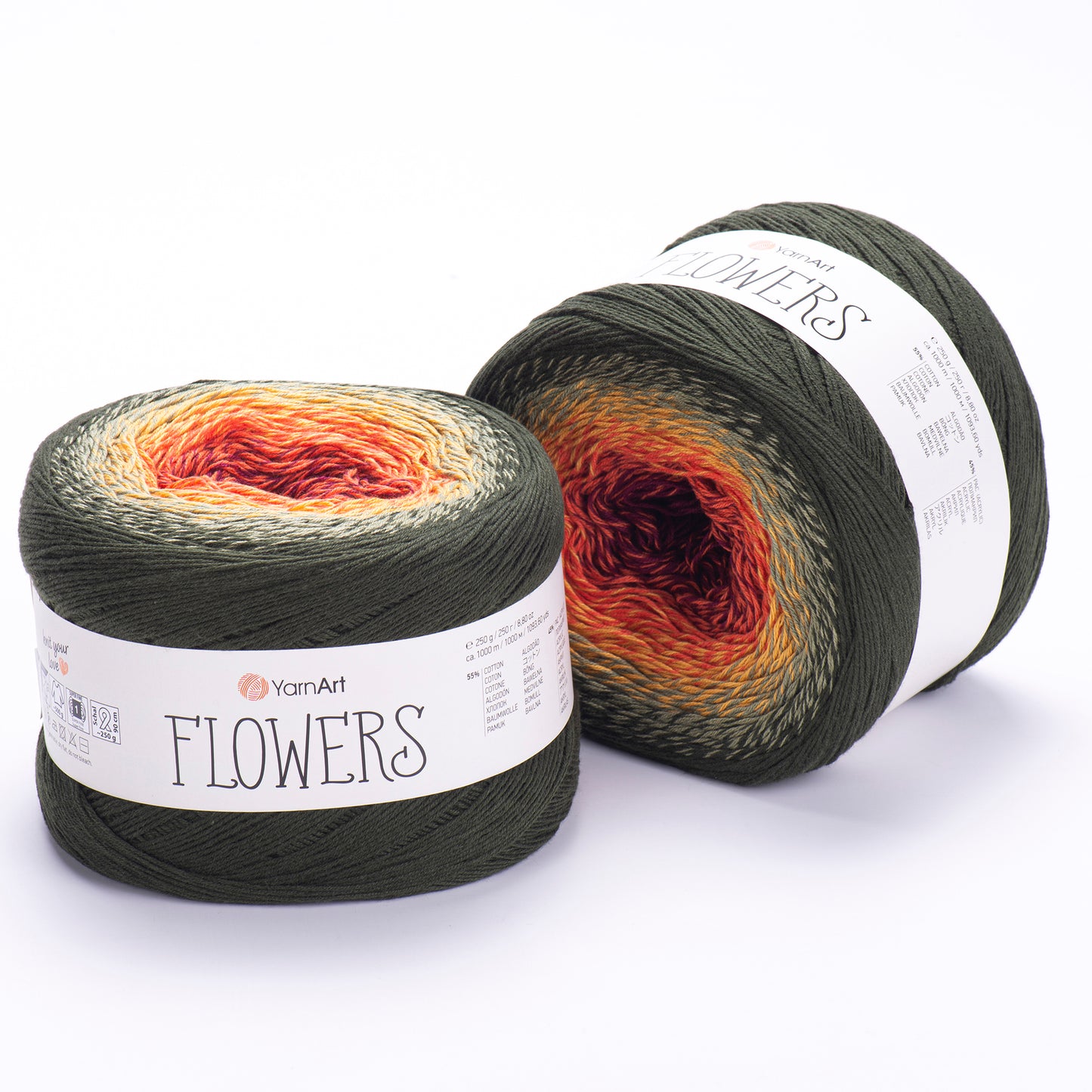 YarnArt Flowers diegi 250g (kokvilna, akrils)