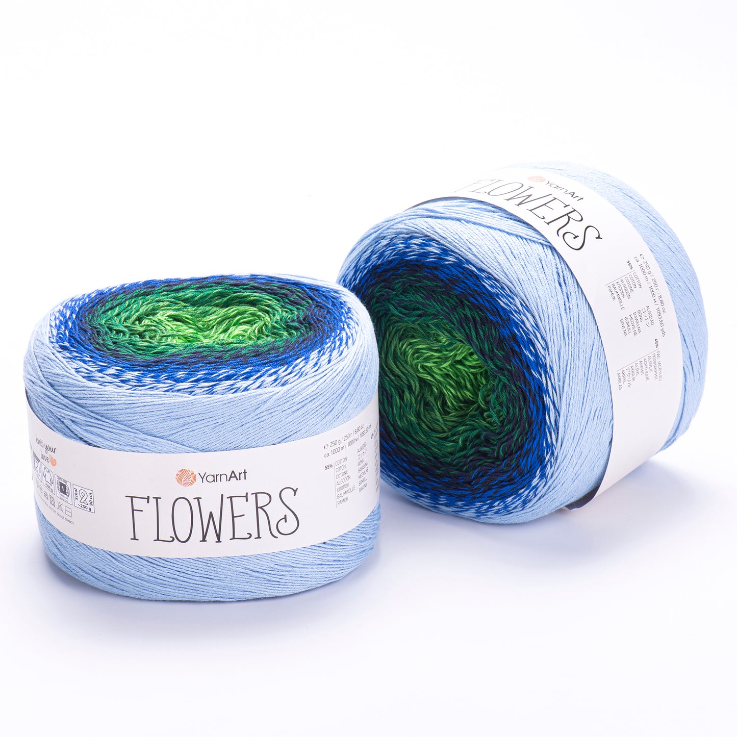 YarnArt Flowers diegi 250g (kokvilna, akrils)