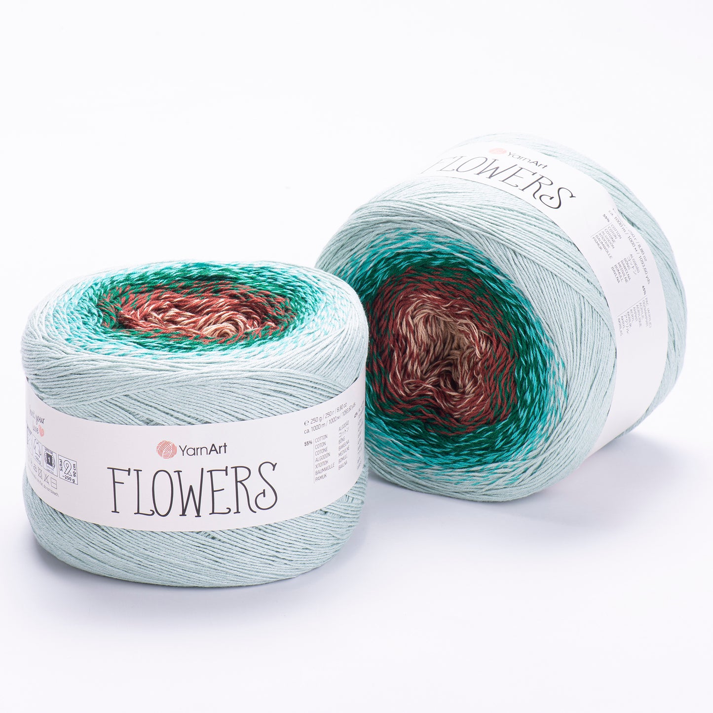 YarnArt Flowers diegi 250g (kokvilna, akrils)