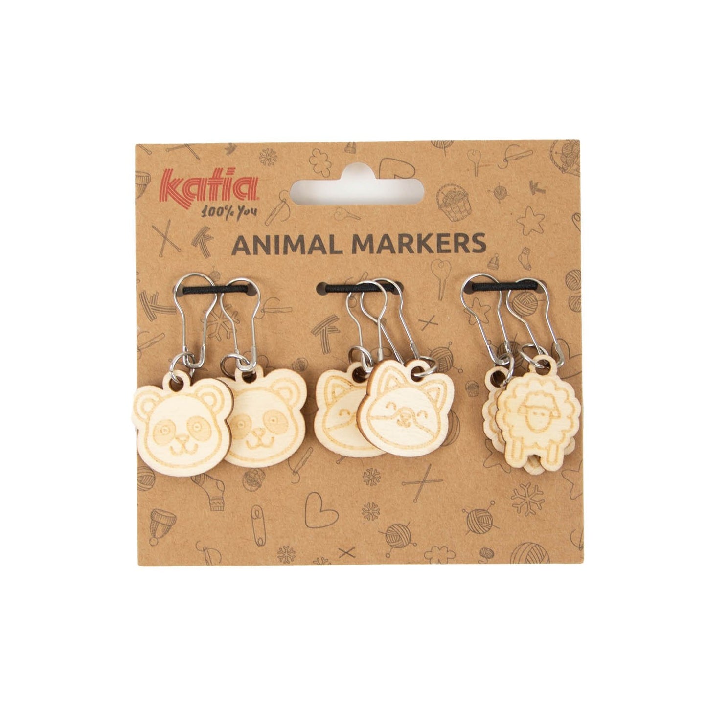 Katia mediniai mezgimo žymekliai 6vnt.