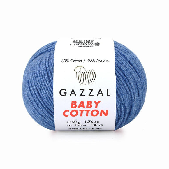 Gazzal Baby Cotton siūlai 50g (medvilnė, akrilanas) - Pasaulio Siūlai