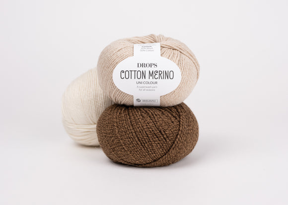 DROPS Cotton Merino mezgimo siūlai 50g (merino vilna, medvilnė)