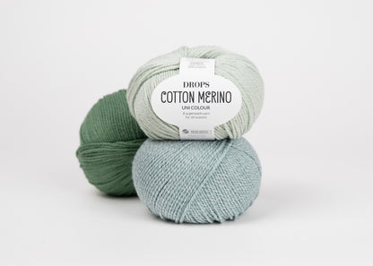 DROPS Cotton Merino mezgimo siūlai 50g (merino vilna, medvilnė)